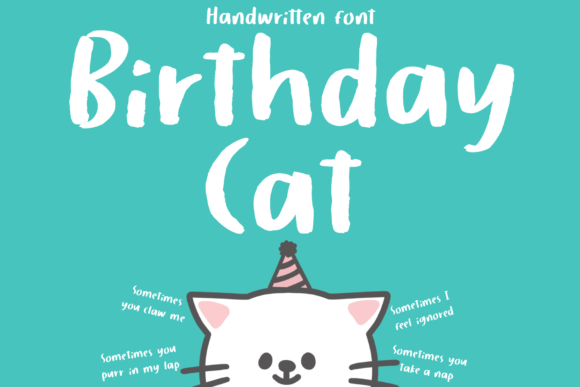 Birthday Cat: The Versatile Brushed Display Font for Modern Design Projects
